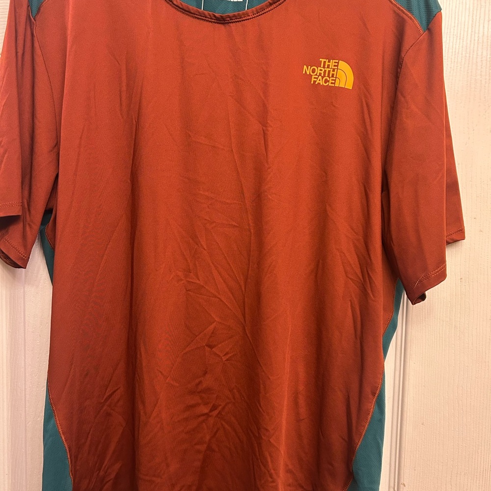 The North Face Men's Rust and Teal Short Sleeve Tee